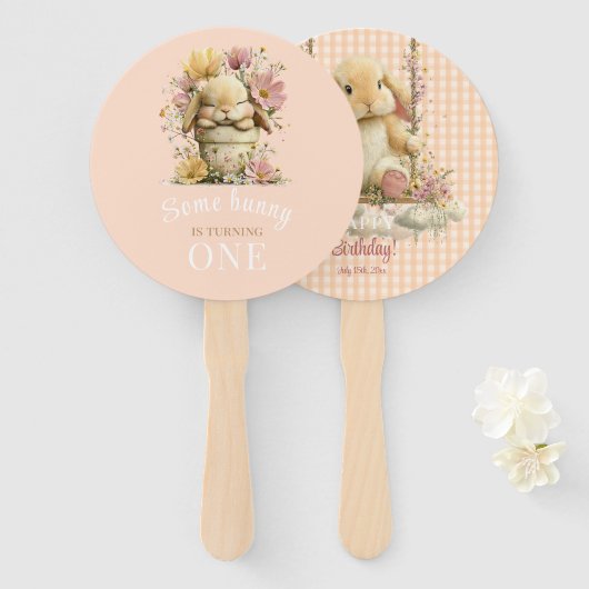 Somebunny is Turning One Handheld Party Fans Fächer (Vorne und Hinten)