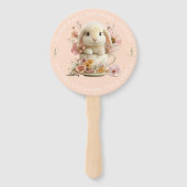 Somebunny is Turning One Invitation Peach Gingham Fächer (Rückseite)