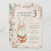 Somebunny is Turning Three 3rd Birthday Invitation Einladung (Vorne/Hinten)