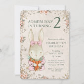 Somebunny is Turning Two 2nd Birthday Invitation Einladung (Vorderseite)