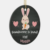 Somebunny ist Liebling Pink Bunny Adoption Geschen Keramikornament (Rechts)
