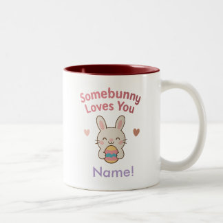 Somebunny Liebe You - Personalisierte OsterTasse Zweifarbige Tasse
