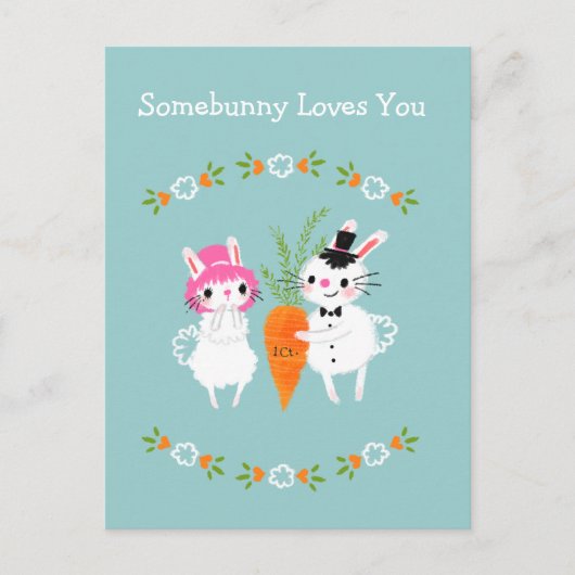 Somebunny Liebe You Postkarte (Vorderseite)