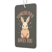 Somebunny Loves You Cute Bunny on Dark Charcoal Autolufterfrischer (Links)