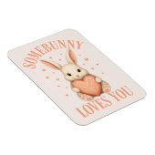 Somebunny Loves You Cute Bunny on Soft Blush Magnet (Rechte Seite)