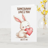 Somebunny Loves You Heart Card Karte (Gelbe Blume)