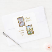 Somebunny Loves You Photo Frame Easter Quadratischer Aufkleber (Umschlag)