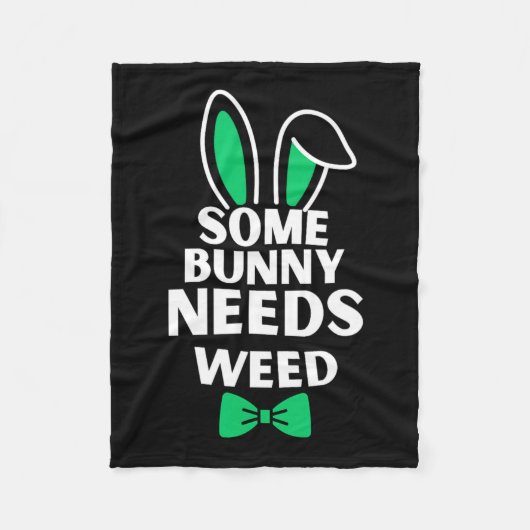 Somebunny Needs Weed Osterfest Sonnen Kaninchen Os Fleecedecke (Vorderseite)