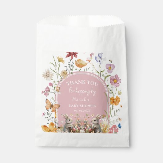 someBunny Oaster Wildblume Kinderdusche Danke Geschenktütchen (Vorderseite)