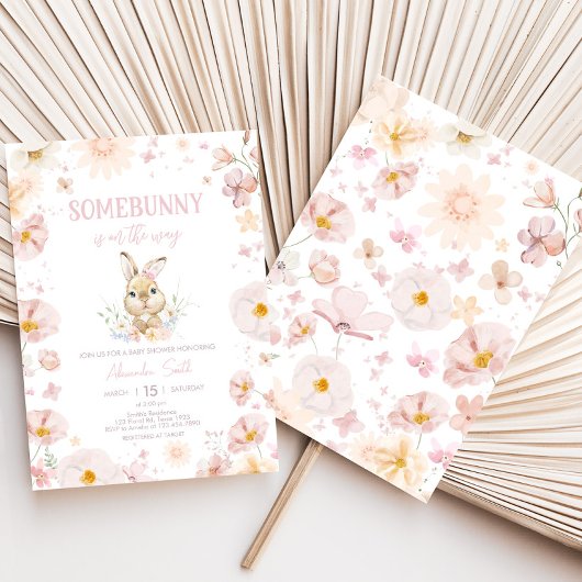 Somebunny Rabbit Baby Dusche Einladung