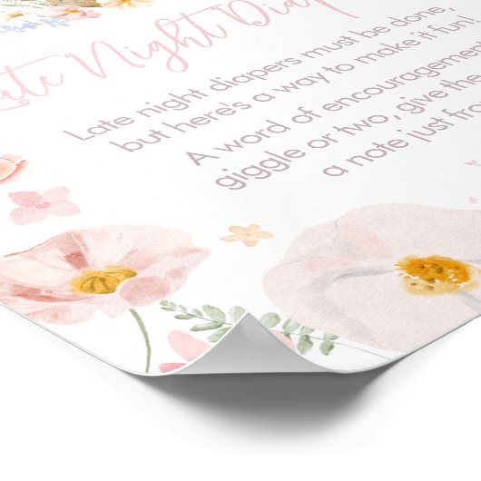 Somebunny Rabbit Baby Dusche Spate Night Diapers Poster (Ecke)