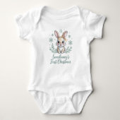 Somebunny’s First Christmas Cute Holiday Bunny Baby Strampler (Vorderseite)
