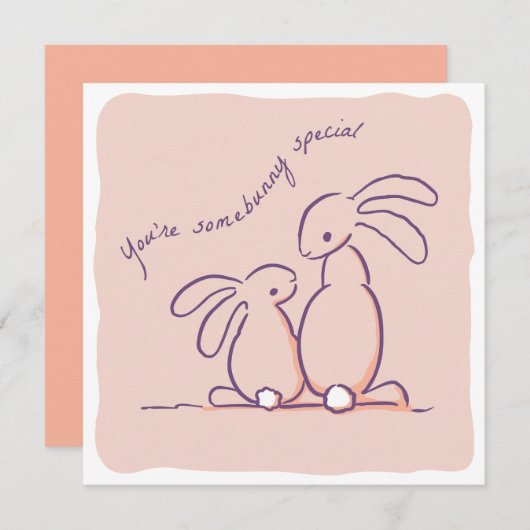 Somebunny Special - rabbit Valentine Feiertagskarte (Vorne/Hinten)