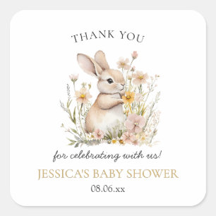 Somebunny Special Wildblumen Frühjahrsdusche Quadratischer Aufkleber