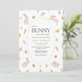 Somebunny Spring Easter Baby Shower Einladung (Stehend Vorderseite)