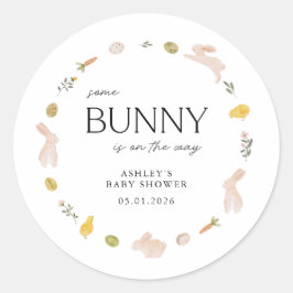 Somebunny Spring Easter Baby Shower Runder Aufkleber