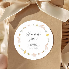 Somebunny Spring Easter Baby Shower Thank You Runder Aufkleber