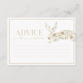 Somebunny Spring Floral Elegante Baby Dusche Hinweiskarte (Vorderseite)