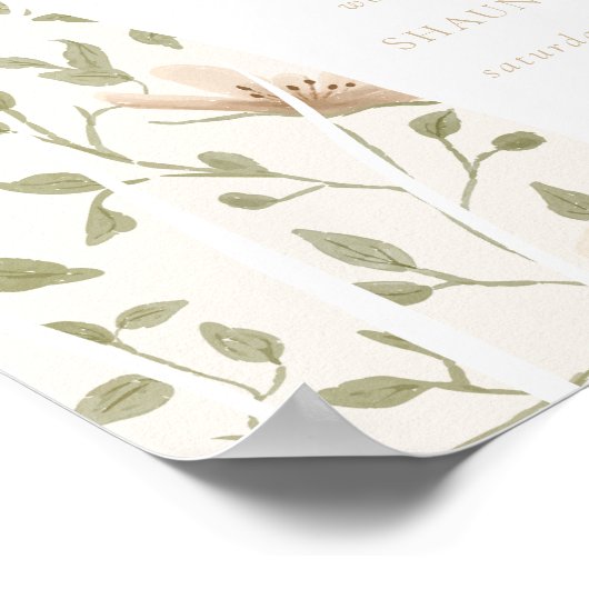 Somebunny Spring Oaster Floral Baby Duschzeichen Poster (Ecke)