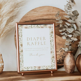 Somebunny Spring Oaster Floral Raffle Sign Poster