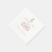 Somebunny Sweet 1st Birthday Spring Floral Invitat Serviette (Ecke)