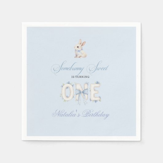 Somebunny Sweet 1st Birthday Spring Floral Invitat Serviette (Vorderseite)