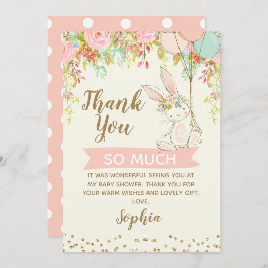 Somebunny Sweet Bunny Baby Dusche Danke Karte (Vorne/Hinten)