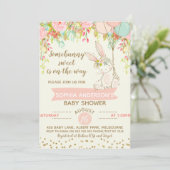 Somebunny Sweet Bunny Baby Dusche Einladung (Stehend Vorderseite)
