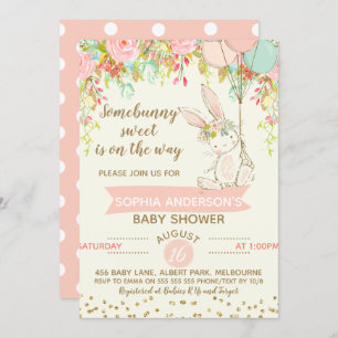 Somebunny Sweet Bunny Baby Dusche Einladung