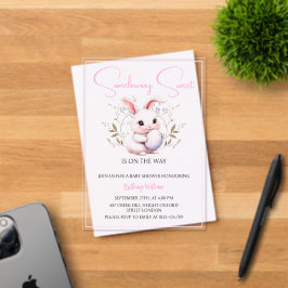 Somebunny Sweet ist auf der Way Girl Baby Dusche Acryleinladungen