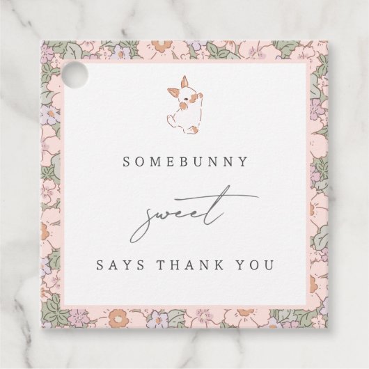 Somebunny Sweet Spring Oaster Girls Danke Geschenkanhänger (Vorderseite)
