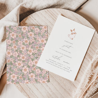 Somebunny Sweet Spring Ostermädchen 1. Geburtstag Einladung