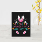 Somebunny wird eine große Schwester zu Ostern Preg Karte (Gelbe Blume)