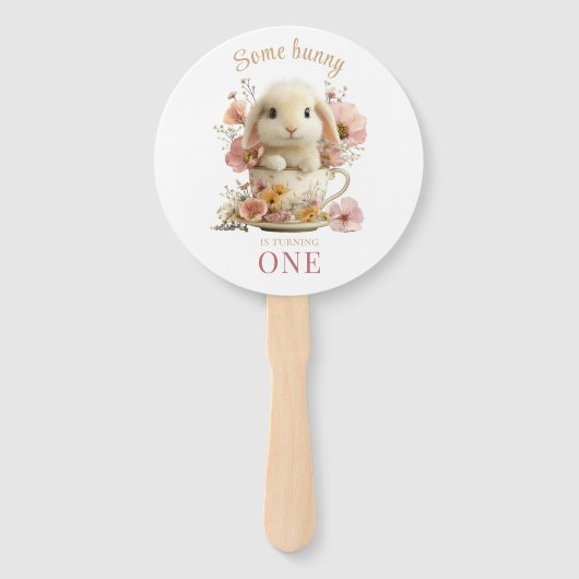 Somebunny wird eins Handheld Party Fächer (Vorderseite)
