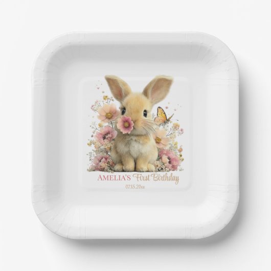 Somebunny wird Eins Papier-Teller Pappteller (Vorderseite)