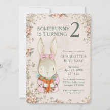 Somebunny wird Zwei 2. Geburtstagseinladung