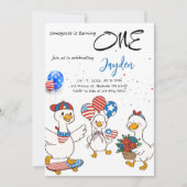 Somegoose Is Turning ONE 1st Birthday Party Einladung (Vorderseite)