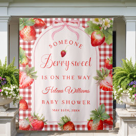 Someone Berry Sweet Is On The Way Baby Shower Wandteppich