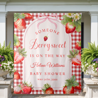 Someone Berry Sweet Is On The Way Baby Shower Wandteppich