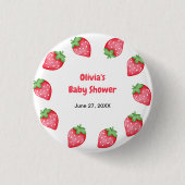 Someone Berry Sweet Strawberry Baby Shower Favor Button (Vorderseite)