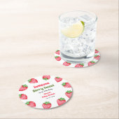 Someone Berry Sweet Strawberry Baby Shower Runder Pappuntersetzer (Vor Ort)