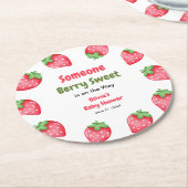 Someone Berry Sweet Strawberry Baby Shower Runder Pappuntersetzer (Angewinkelt)
