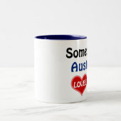Someone in Australia loves me Zweifarbige Tasse (Mittel)