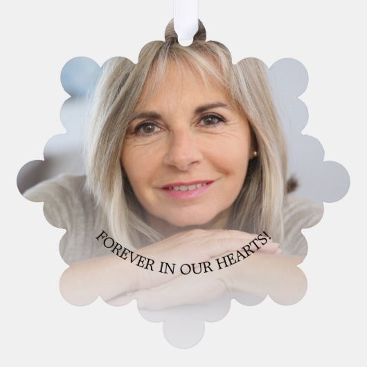 Someone In Heaven Cardinal Greenery Photo Ornament Karte (Rückseite)