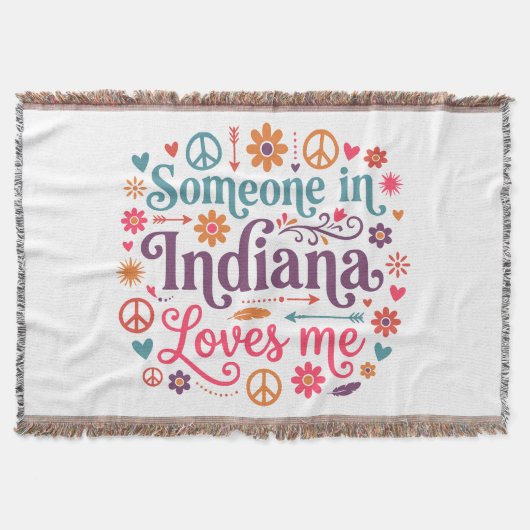 Someone in Indiana Loves Me Boho Hippie Design Decke (Vorderseite)