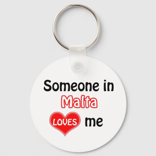 Someone in Malta Loves me Schlüsselanhänger (Vorderseite)
