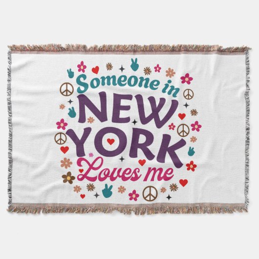 Someone in New York Loves Me Retro Funny Design Decke (Vorderseite)