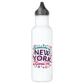 Someone in New York Loves Me Retro Funny Design Edelstahlflasche (Links)