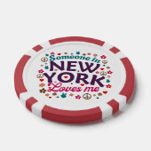 Someone in New York Loves Me Retro Funny Design Pokerchips (Einzeln)