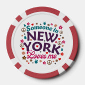Someone in New York Loves Me Retro Funny Design Pokerchips (Rückseite)